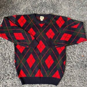 Vintage GFC Company Red And Black Crewneck Sweater I3